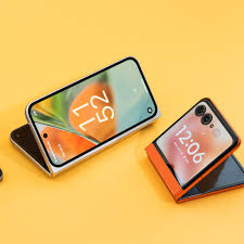 Samsung Foldable phone with stylus on workspace