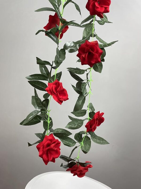 Red Rose Flower Garland for Wedding, Wall, Party. - Image 2
